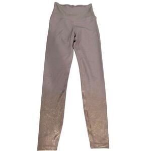 Beyond Yoga Alloy Ombre Metallic Speckle Blush Pink/Rose Gold Leggings Size XS